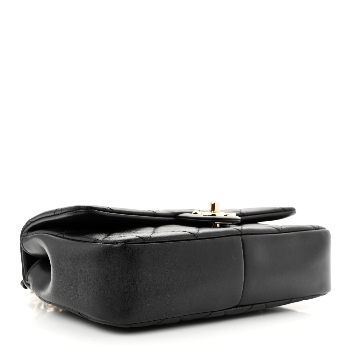 Lambskin Quilted Resin Bi-Color Chain Flap Bag Black