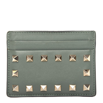 Valentino Garavani Vitello Rockstud Card Holder Watergreen 1 of 5