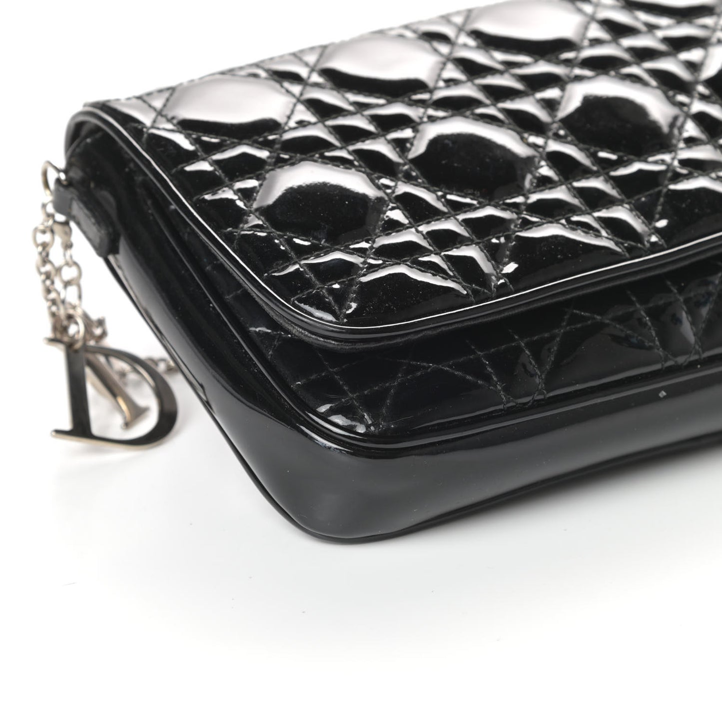 Patent Cannage Wallet on Chain Pouch Black