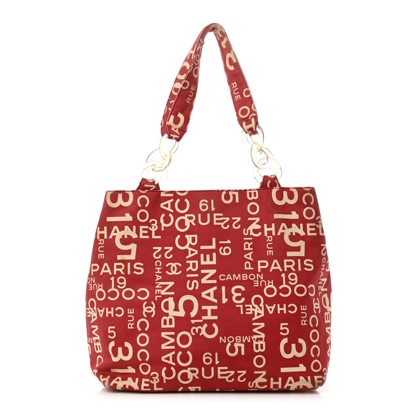 Canvas 31 Rue Cambon Beach Tote Red