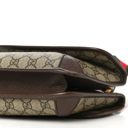 Gucci GG Supreme Monogram Web Small Neo Vintage Double Flap Messenger Bag Beige New Acero 12 of 14