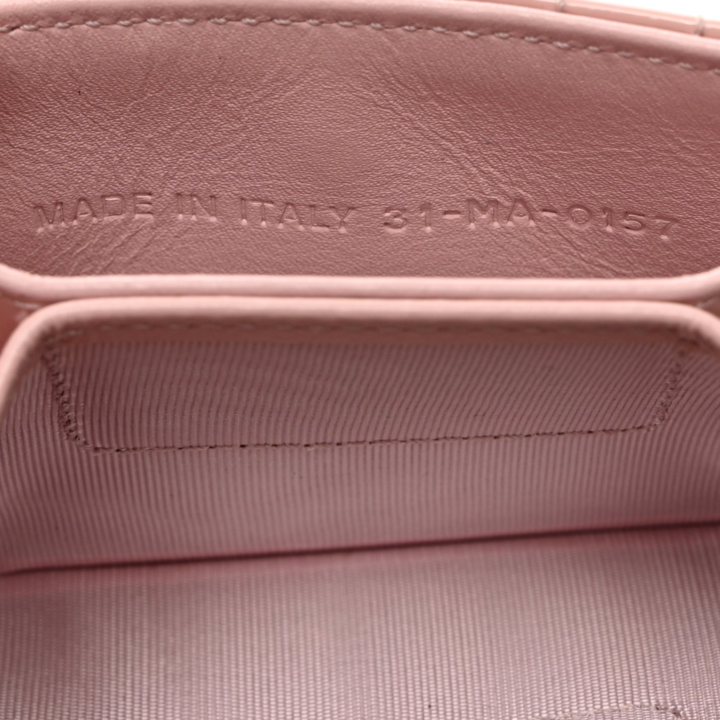 CHRISTIAN DIOR Patent Cannage Lady Dior 5-Gusset Card Holder Pink