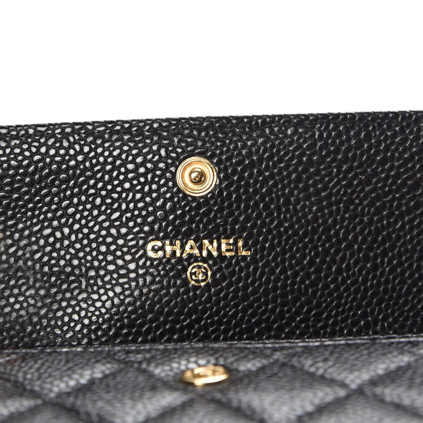 Caviar Quilted Flap Card Holder Black