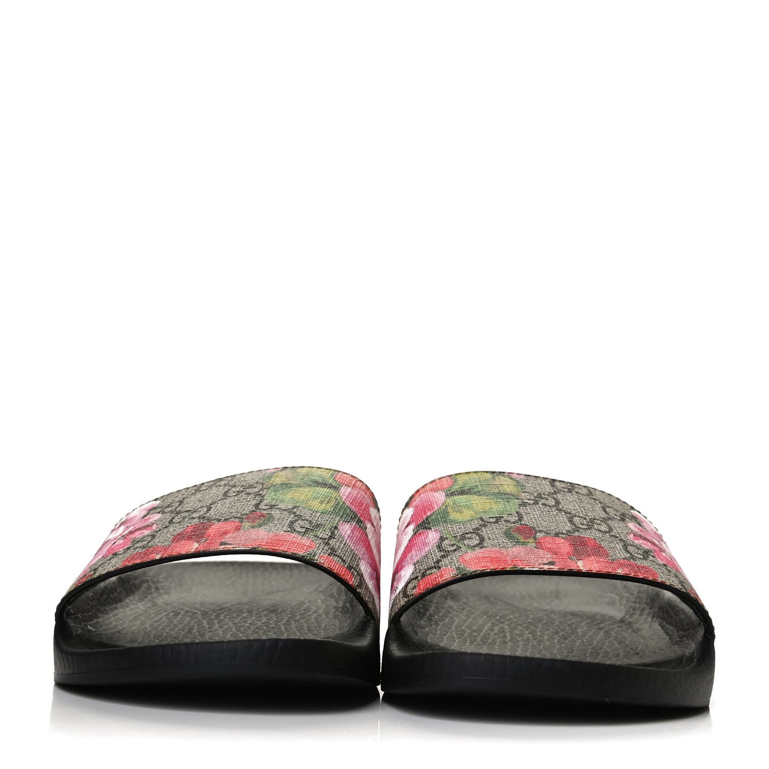Gucci GG Supreme Monogram Blooms Slide Sandals 39 Beige Multicolor 2 of 9