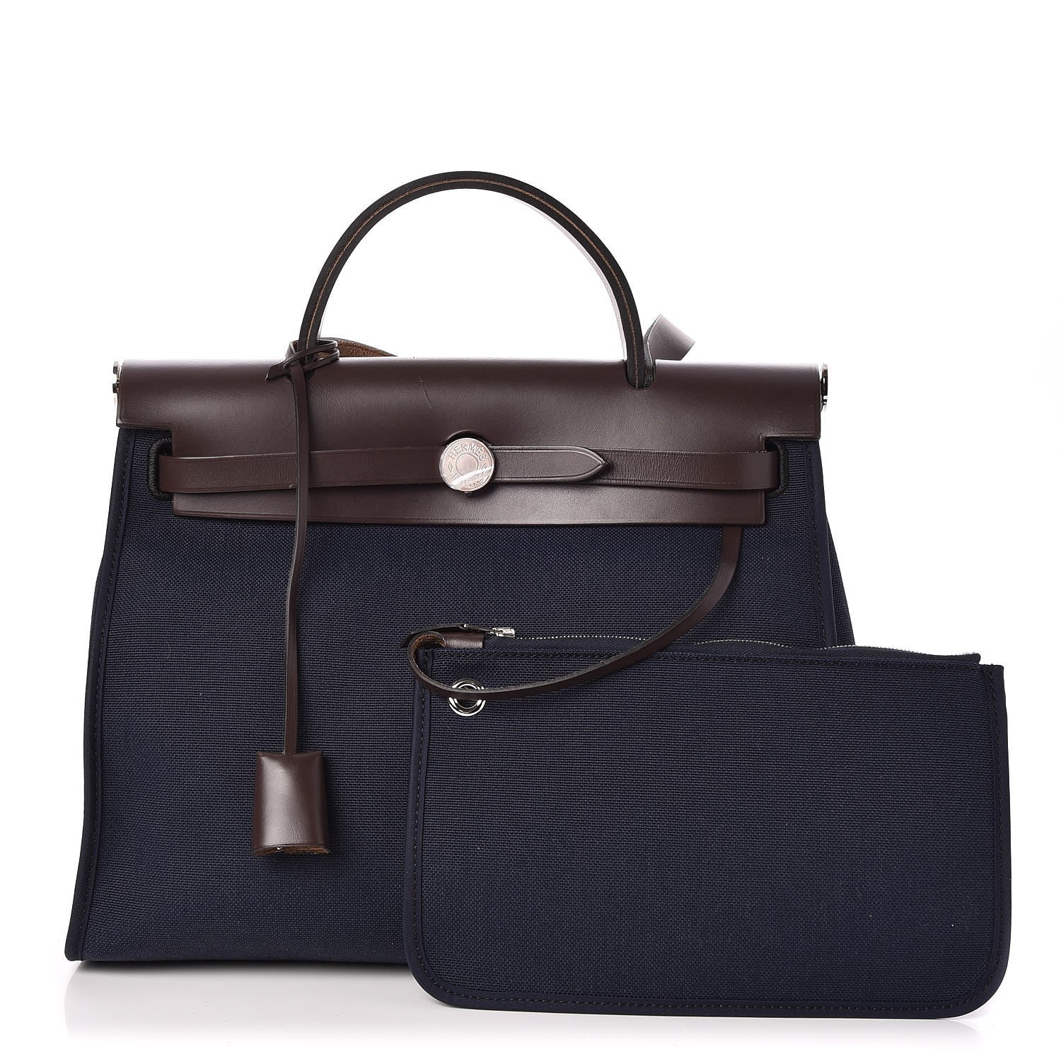 Hermes Toile Vache Hunter Herbag Zip PM 31 Bleu Marine Ebene 1 of 8