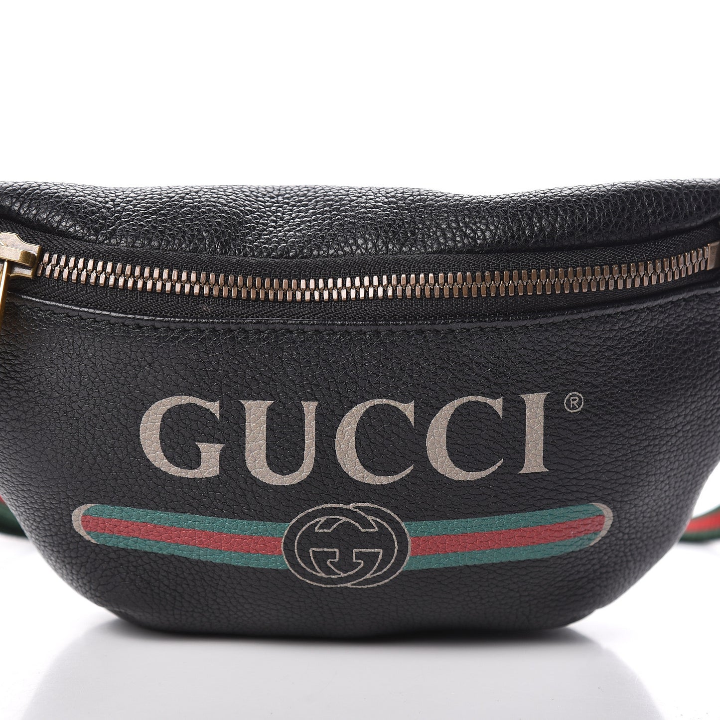 Grained Calfskin Small Logo Belt Bag Black
