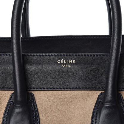 Celine Smooth Calfskin Suede Mini Bi-Color Luggage Navy Dune 12 of 16