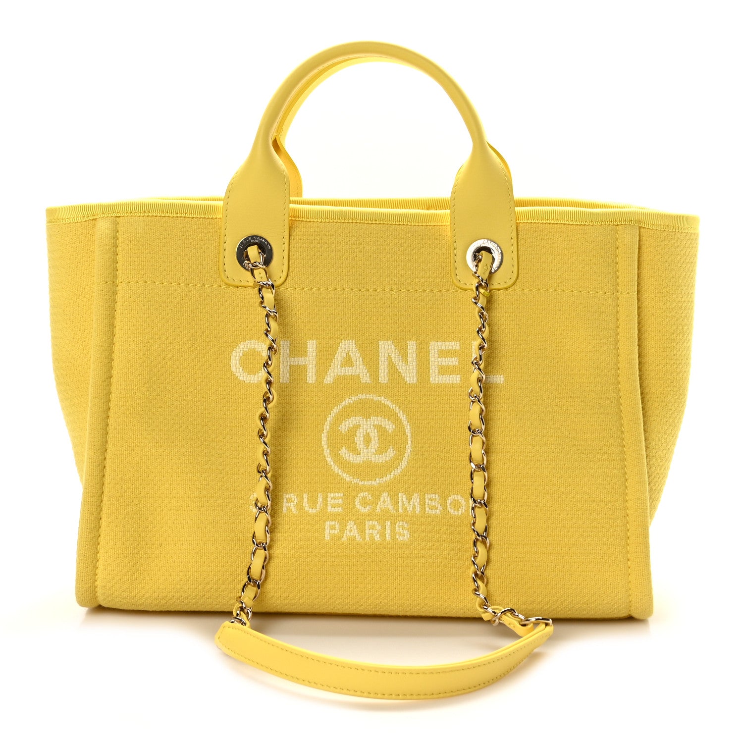 Chanel Mixed Fibers Small Deauville Tote Yellow 1 of 11