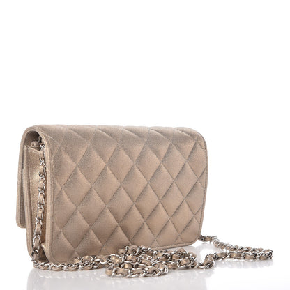 Chanel Iridescent Calfskin Quilted Wallet on Chain WOC Gold 3 of 10