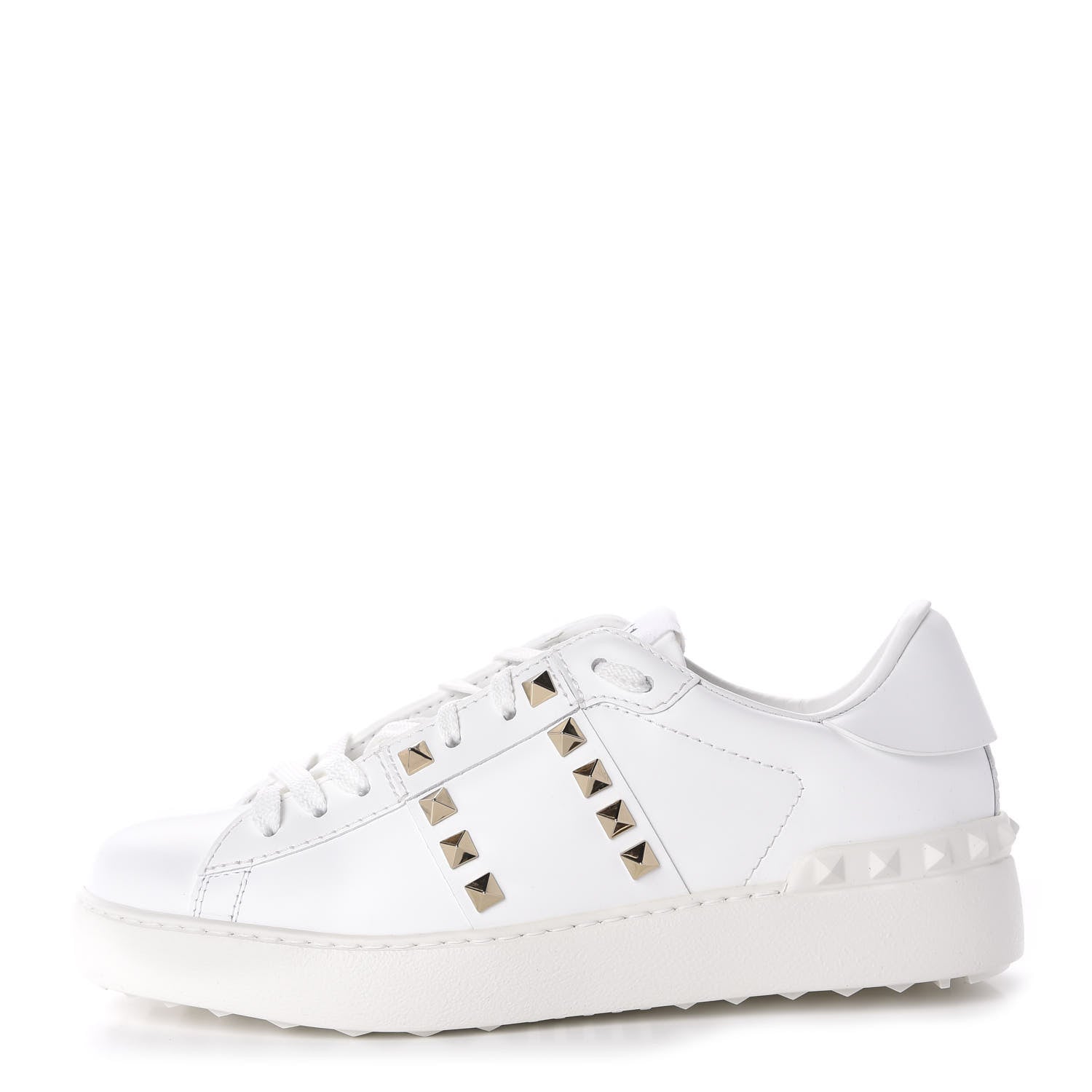 Valentino Garavani Calfskin Rockstud Untitled Open Sneakers 36 White 1 of 12