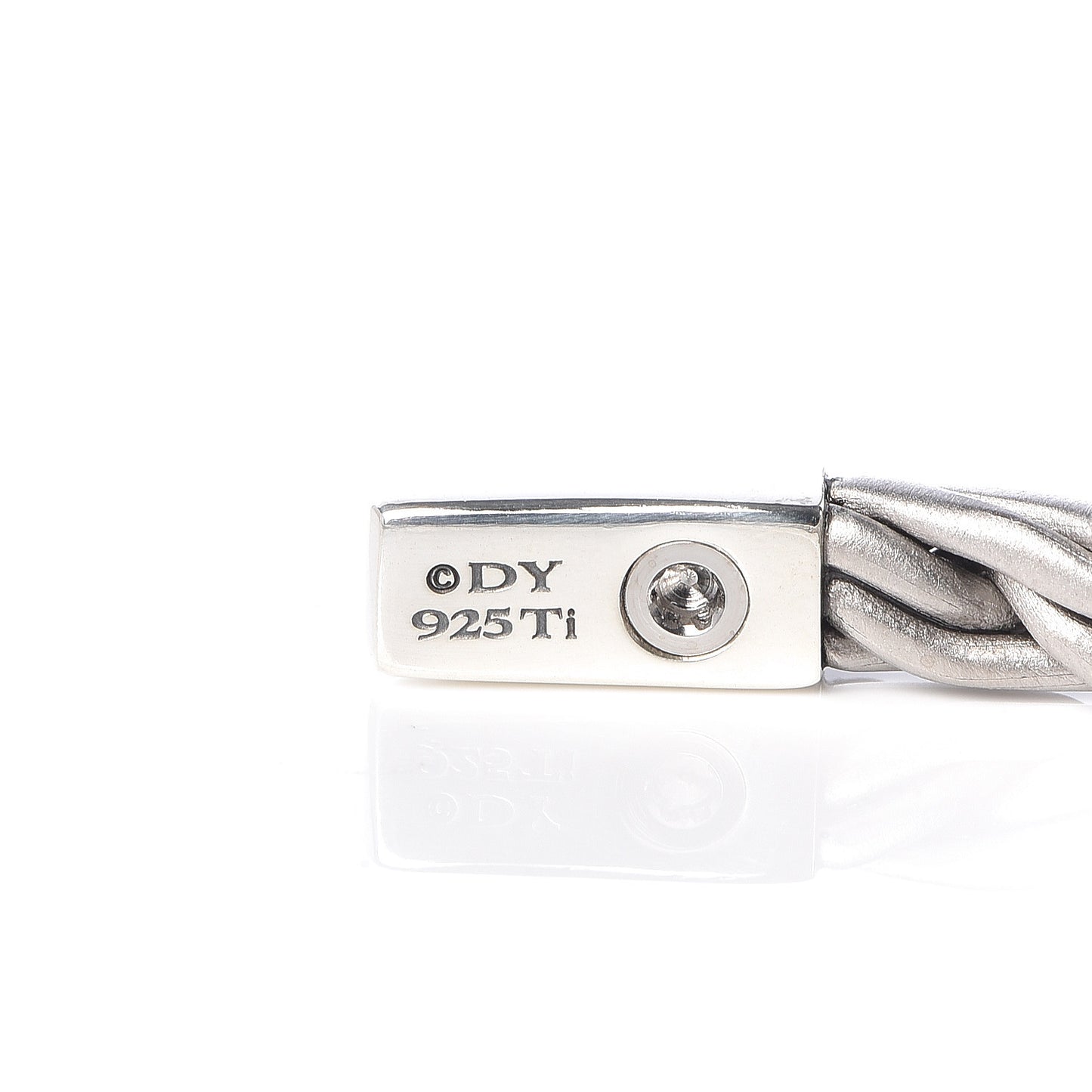 Sterling Silver Titanium 4mm Slim Chain Woven Cuff Bracelet