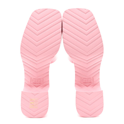 Gucci Rubber Gucci Logo Womens Platform 20/60mm Slide Sandals 37 Wild Rose 5 of 9