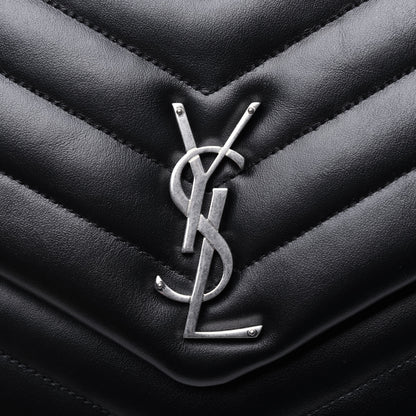 Saint Laurent Calfskin Y Quilted Monogram Large Loulou Chain Satchel Black 11 of 13