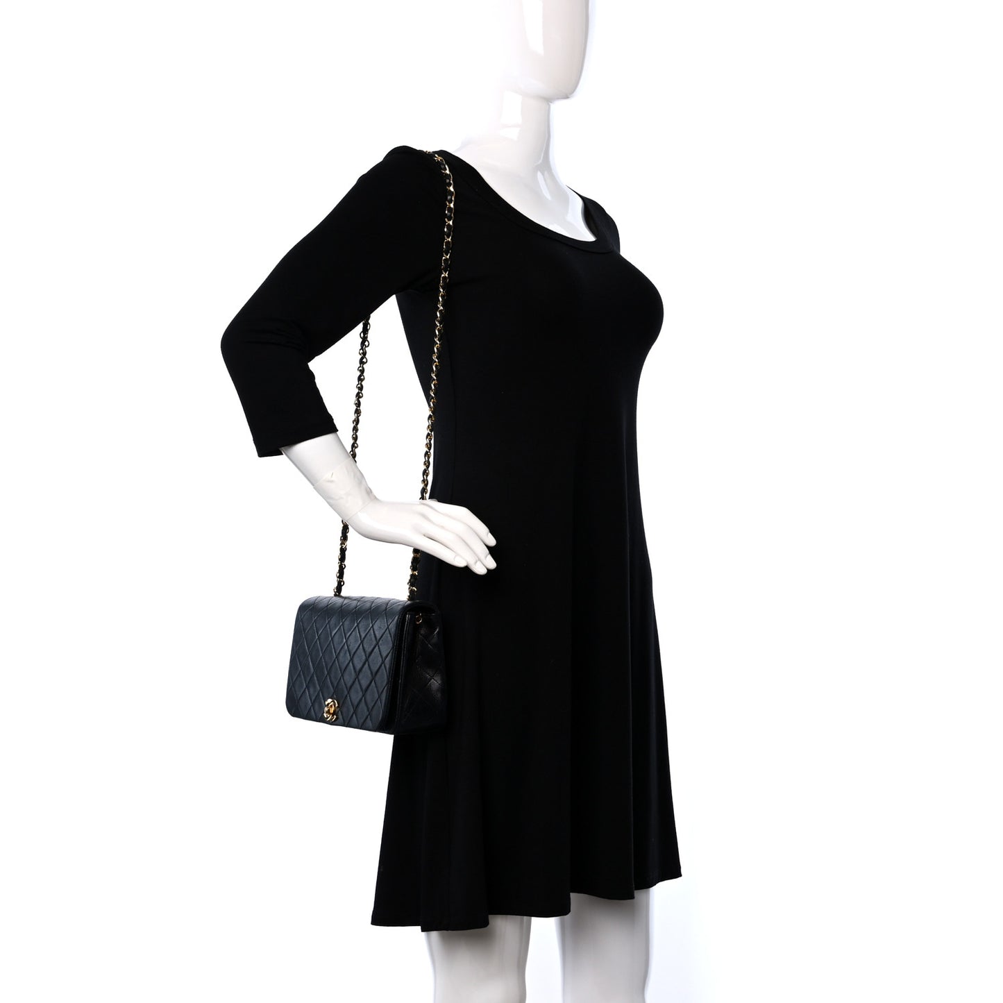 Lambskin Quilted Small Single Flap Black