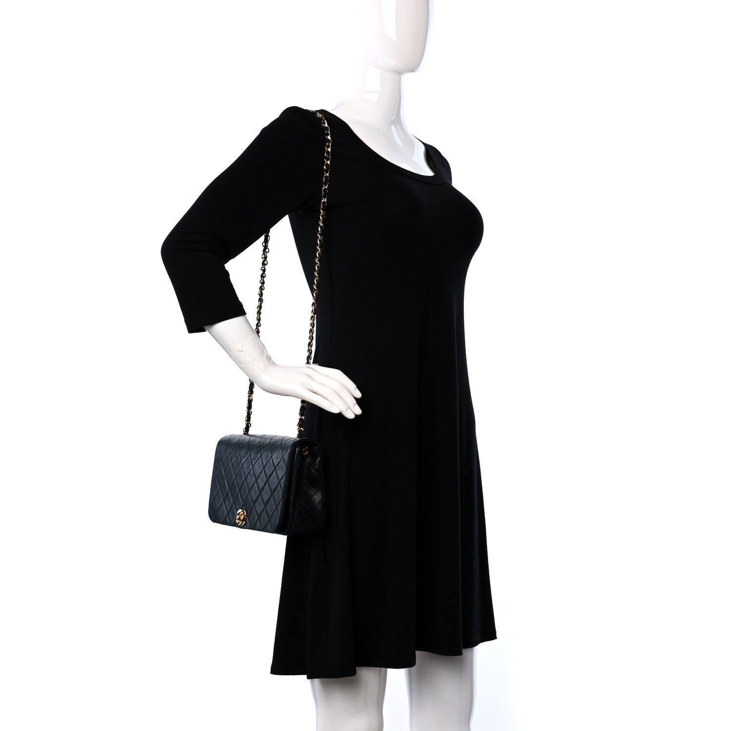 Chanel Lambskin Quilted Small Single Flap Black 2 of 9