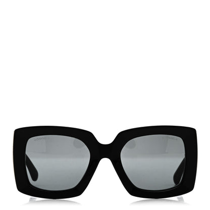 Chanel Acetate Rectangle Sunglasses 5435-A Black 2 of 7