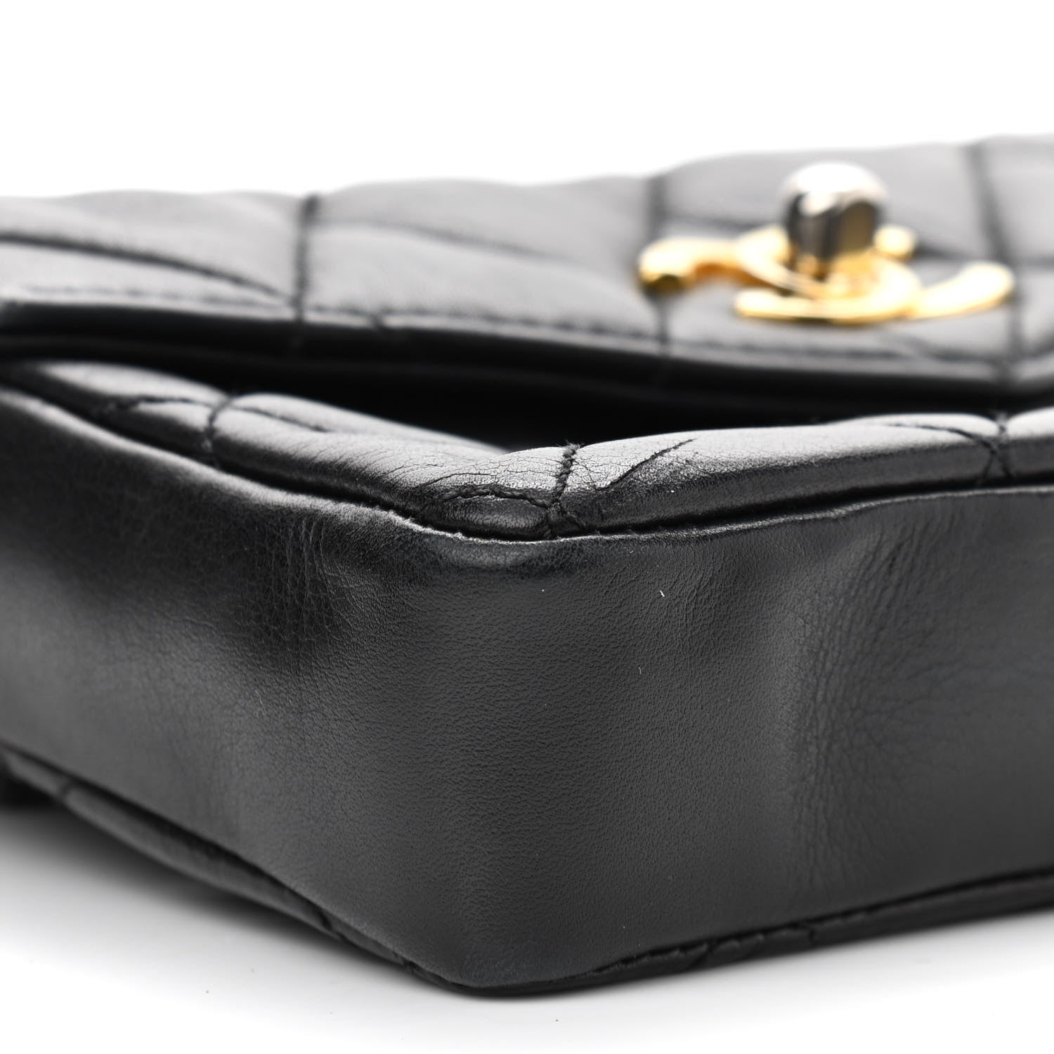 Chanel Lambskin Quilted Flap Waist Belt Bag 75 30 Black 8 of 13
