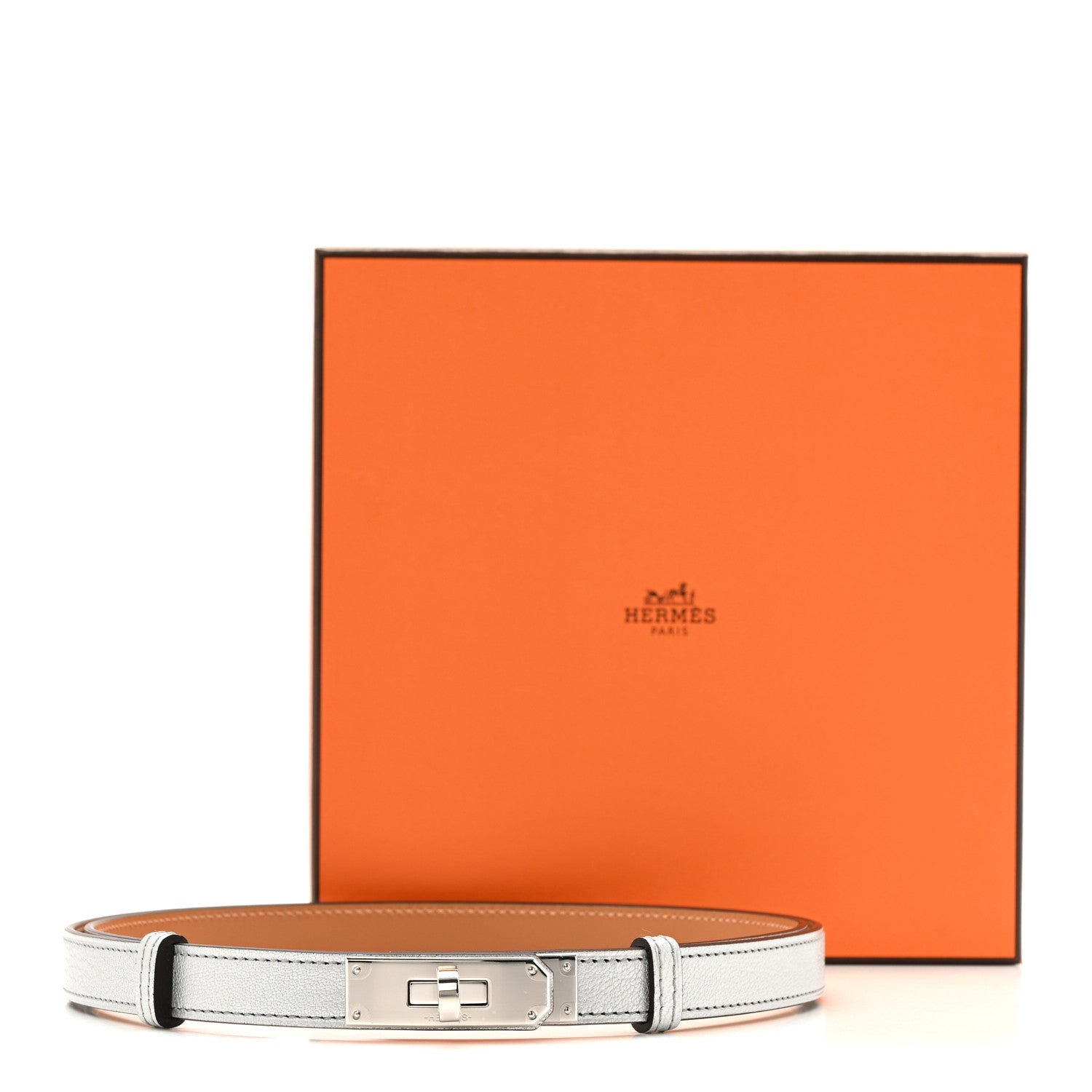 Hermes Metallic Chevre Chamkilight Kelly Belt Argent 7 of 8