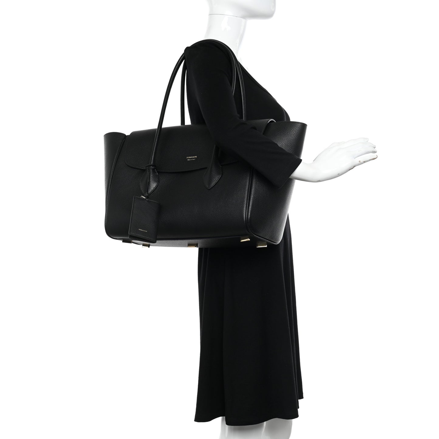Grainy Calfskin Tote Black