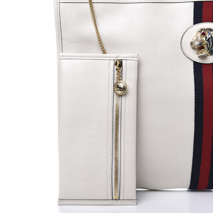 Gucci Suede Calfskin Large Rajah Chain Tote White 12 of 15