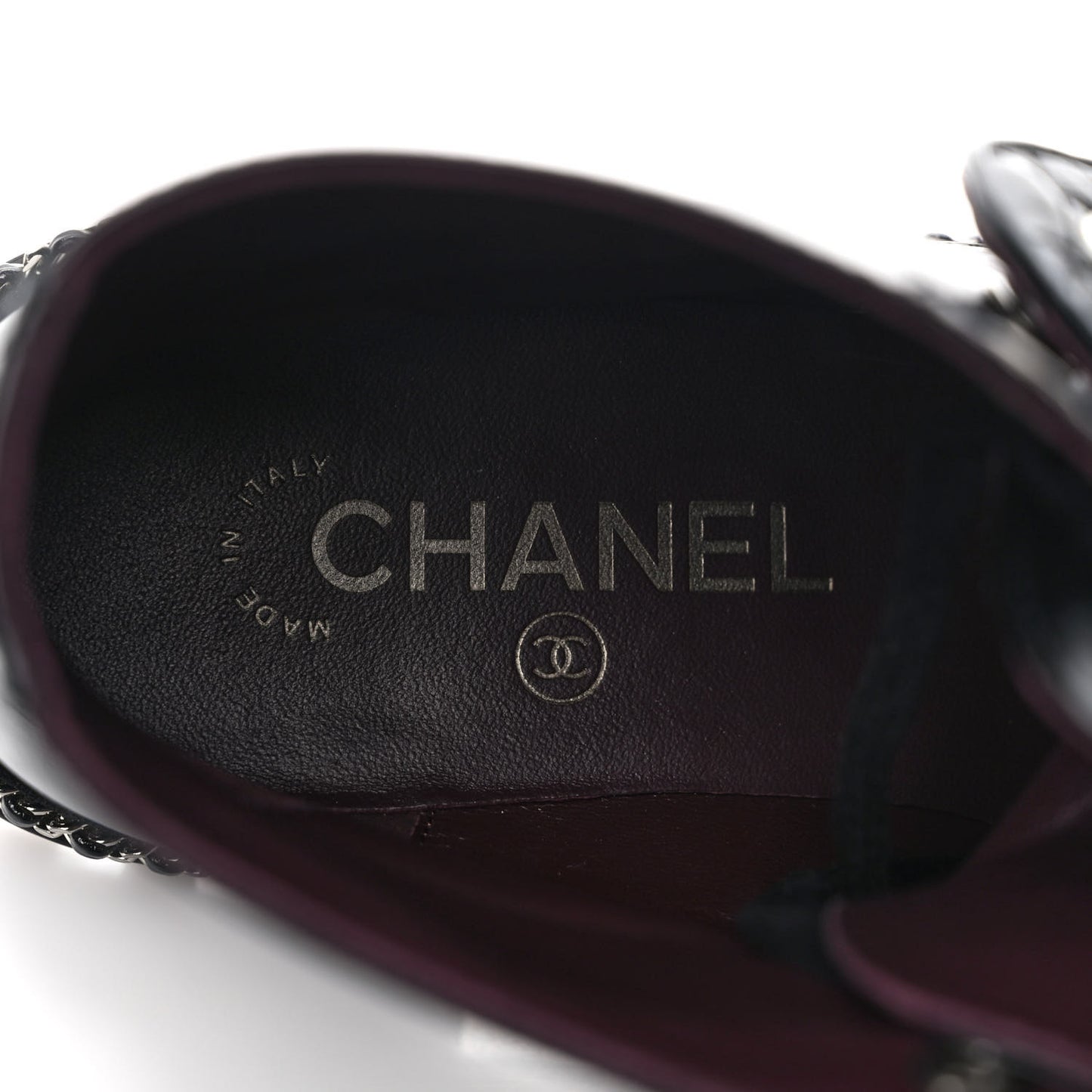 Crackled Calfskin Velvet Pearl Combat Short Boots 36.5 Black
