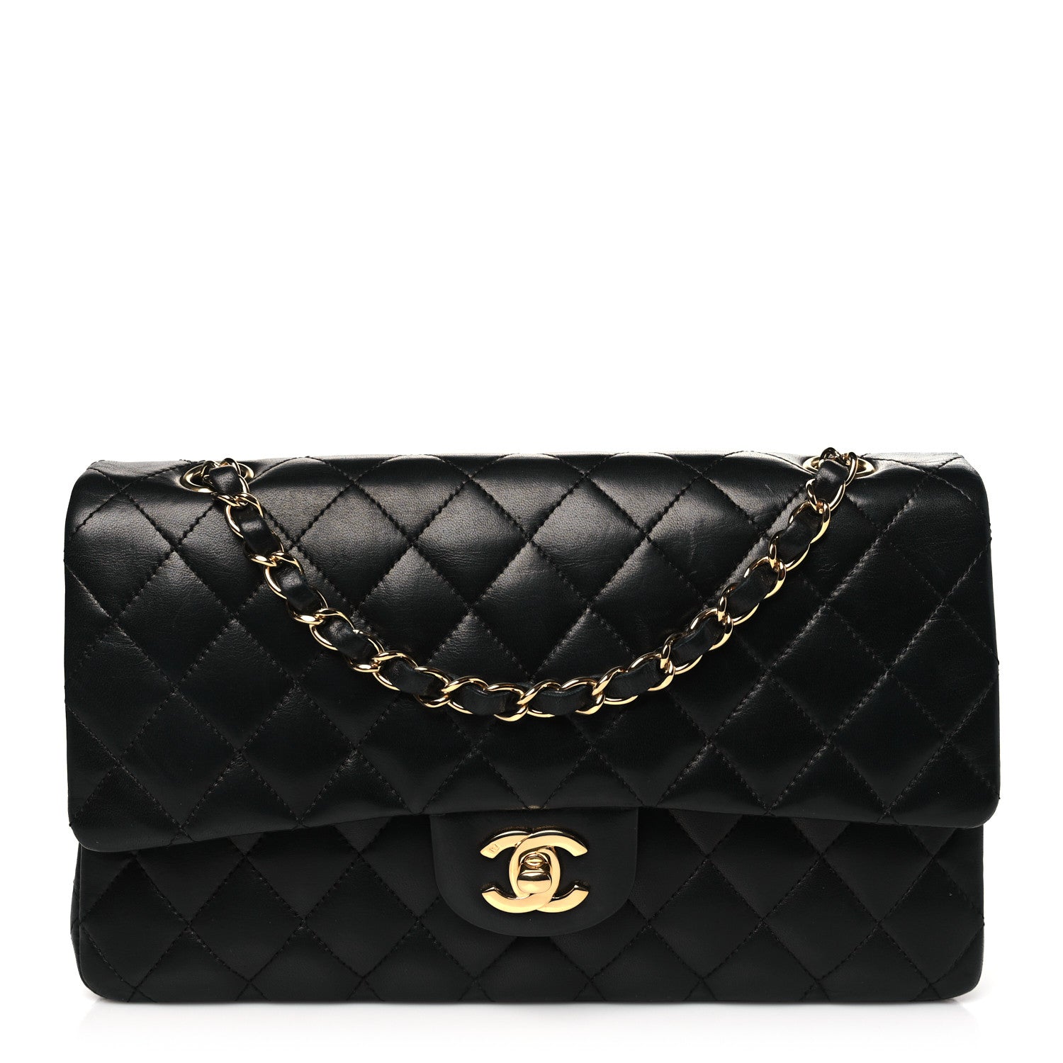Chanel Lambskin Quilted Medium Double Flap Black 1 of 12