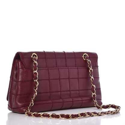Chanel Caviar Square Stitched Medium Flap Burgundy 4 of 8