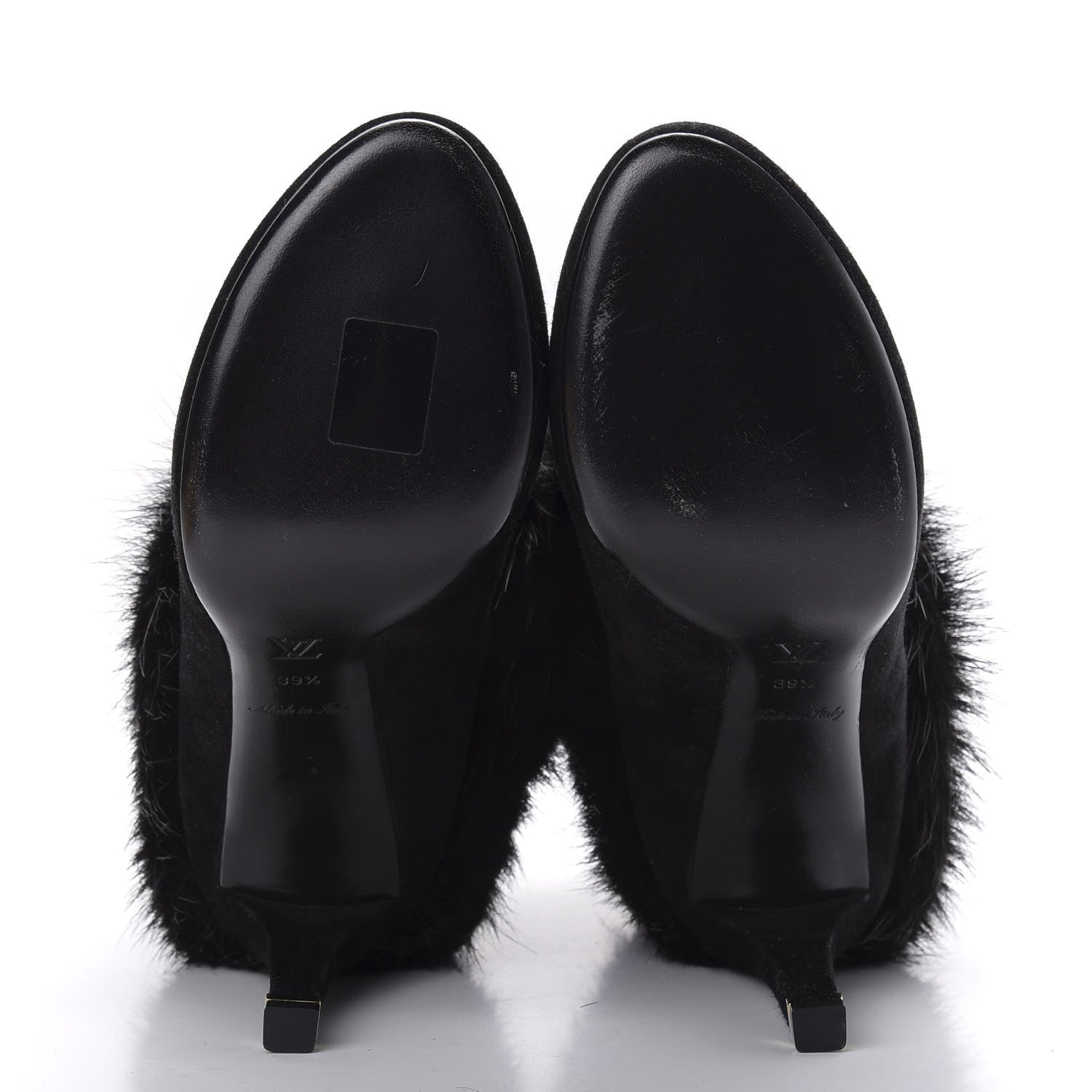 Louis Vuitton Suede Beaver Fur Glam Ankle Boots 39.5 Black 6 of 7
