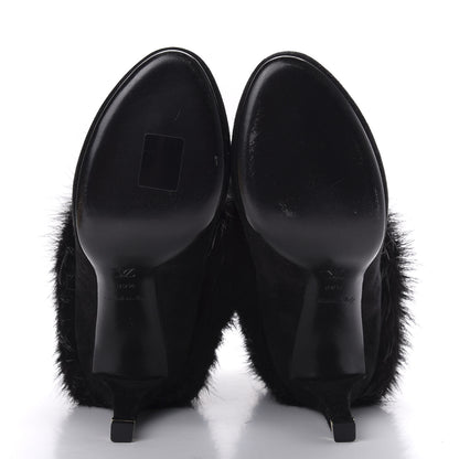 Louis Vuitton Suede Beaver Fur Glam Ankle Boots 39.5 Black 6 of 7