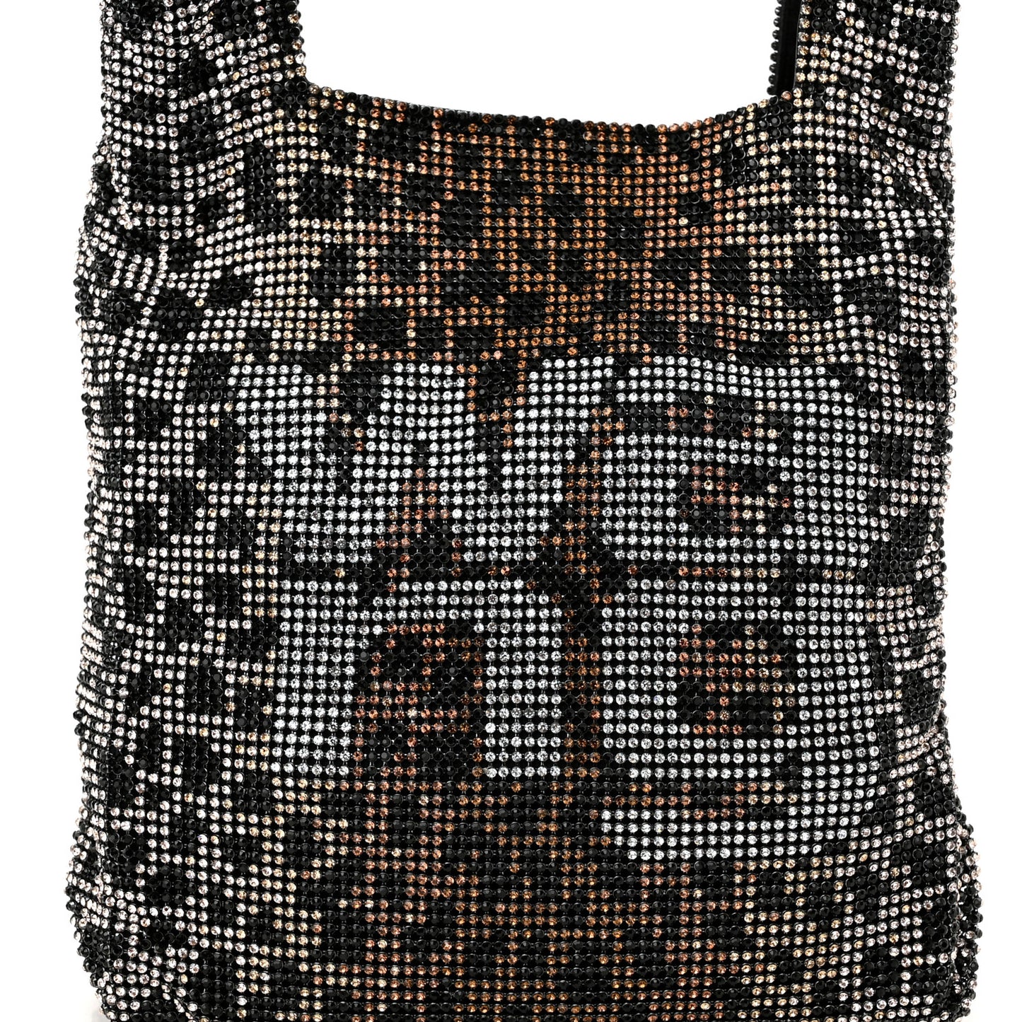 Crystal Leopard Mini Wanglock Shopper Black Brown