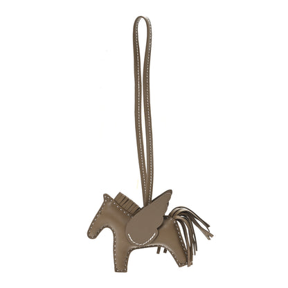 Hermes Milo Lambskin Grigri Rodeo Pegase Horse Bag Charm PM Etoupe 1 of 5