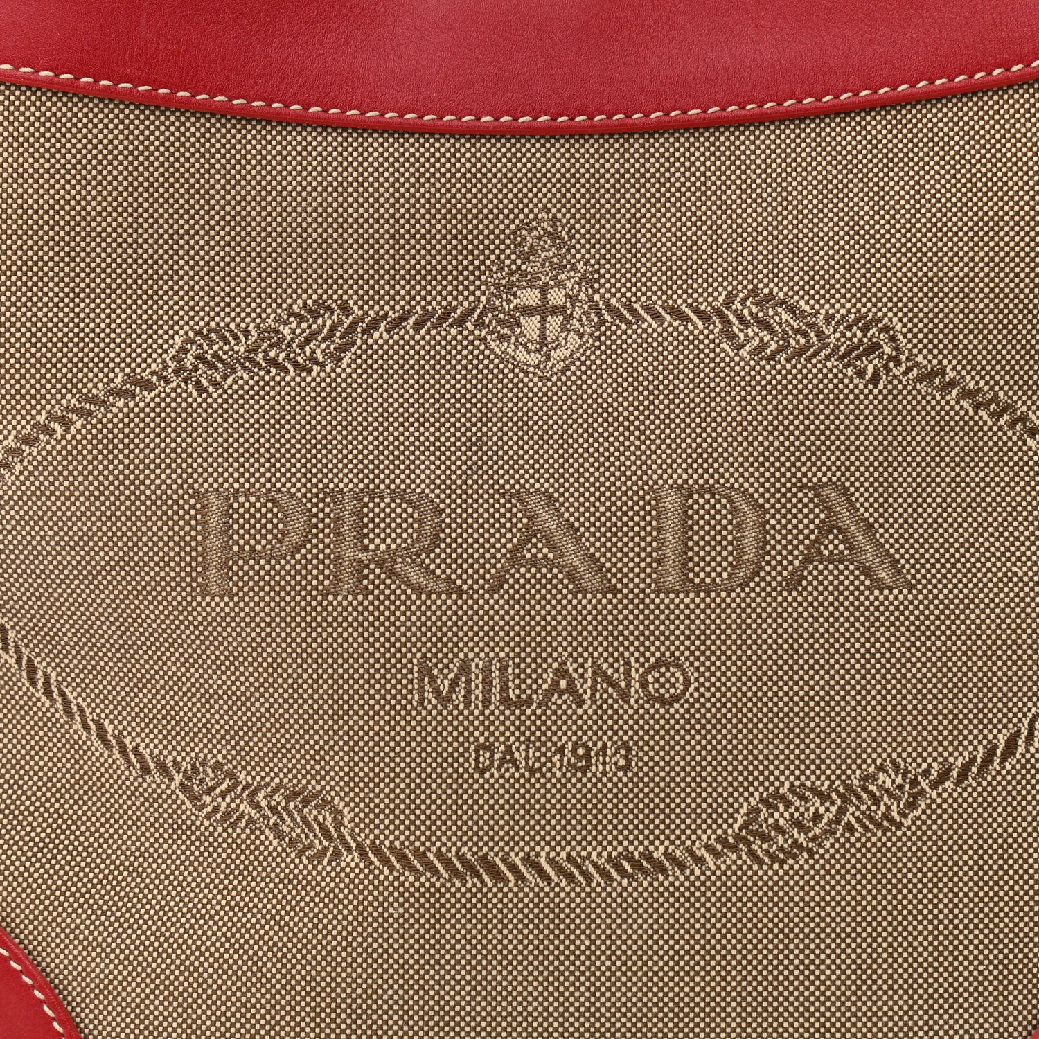 Prada Jacquard Logo Hobo Corda Rosso 7 of 10