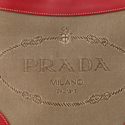 Prada Jacquard Logo Hobo Corda Rosso 7 of 10