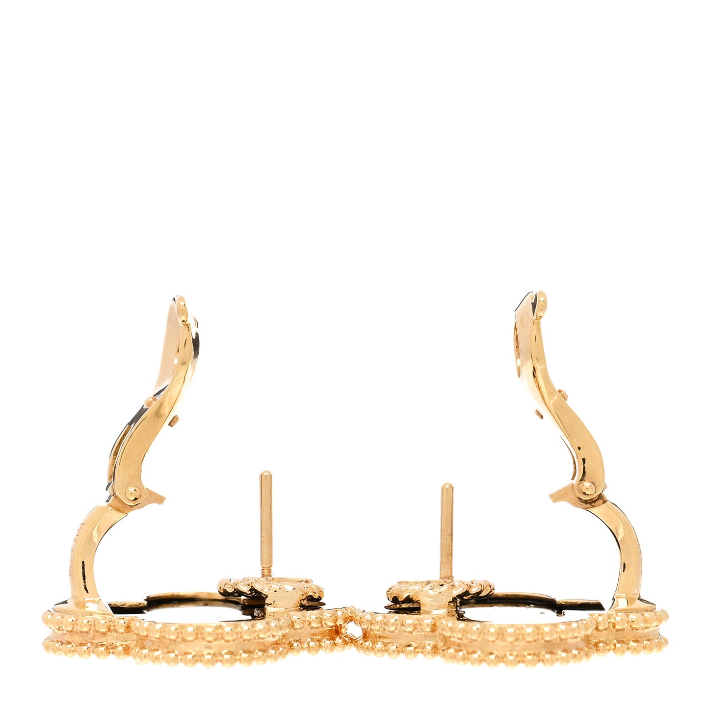 18K Yellow Gold Black Onyx Magic Alhambra Earrings
