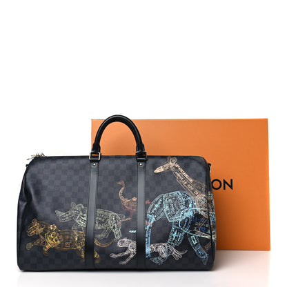 Louis Vuitton Damier Graphite Stamps Keepall Bandouliere 50 8 of 8