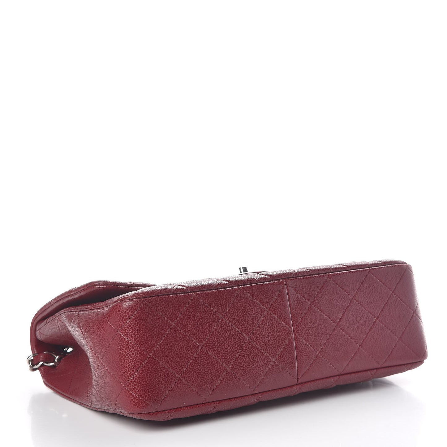 Caviar Quilted Jumbo Single Flap Dark Red