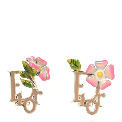 Christian Dior Enamel Flower Clip-On Earrings Multicolor 1 of 4