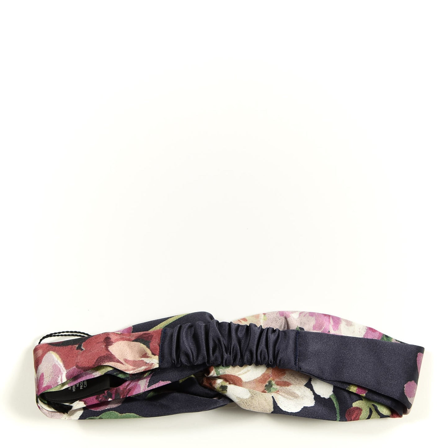 Silk Blooms Print Duchesse Headband Navy