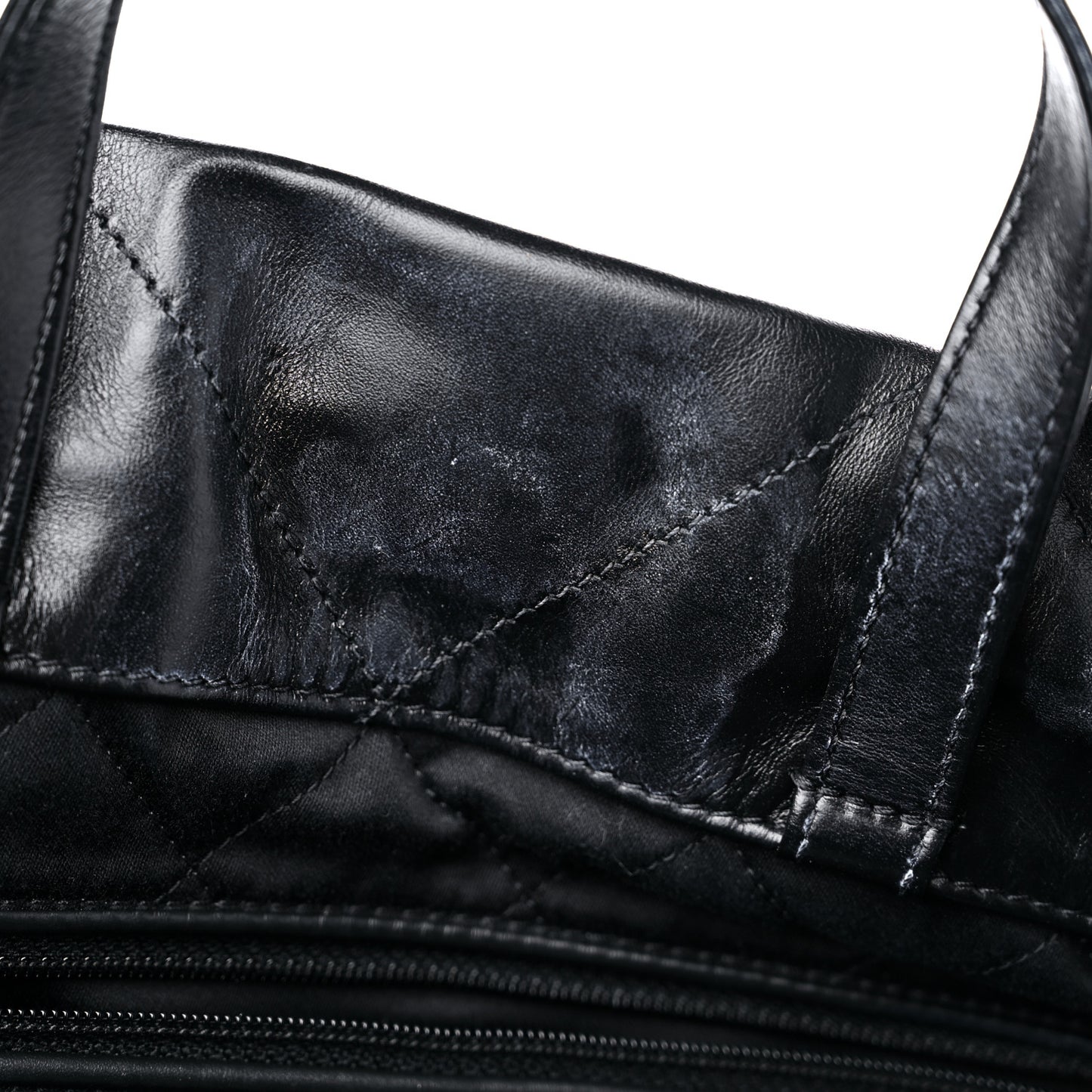 Shiny Calfskin Quilted Chanel 22 Backpack Black