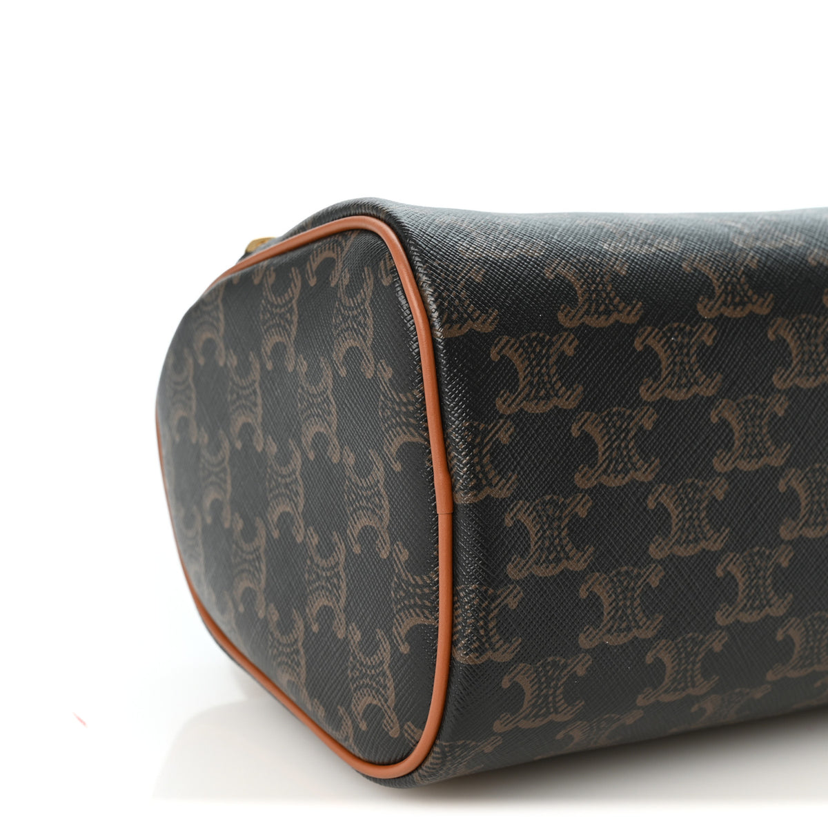 Celine Triomphe Canvas Calfskin Cylinder Bag Tan 8 of 9