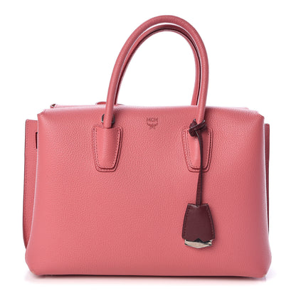 MCM Grained Calfskin Medium Milla Tote Pink 1 of 9