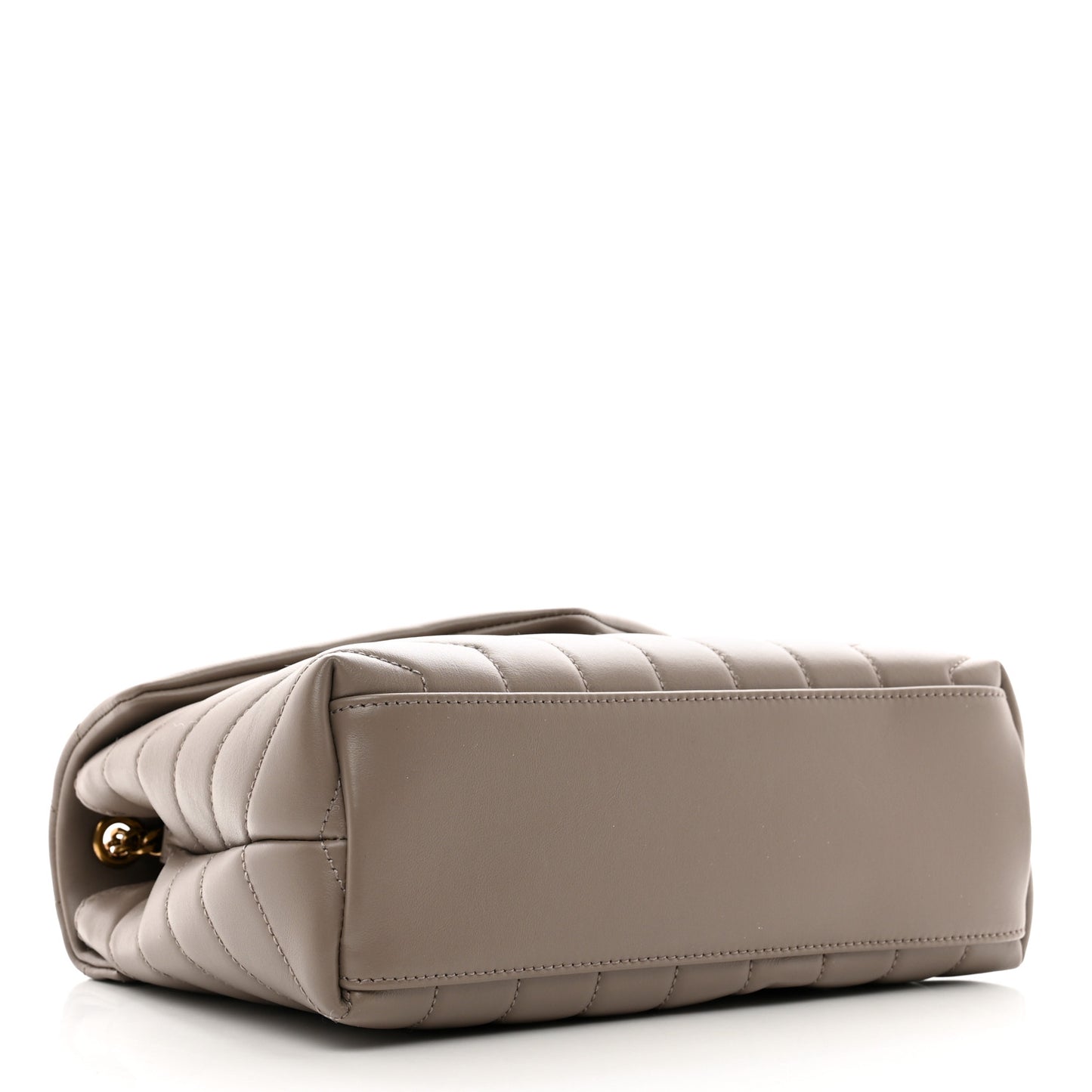 Calfskin Y Quilted Monogram Small Loulou Chain Satchel Taupe