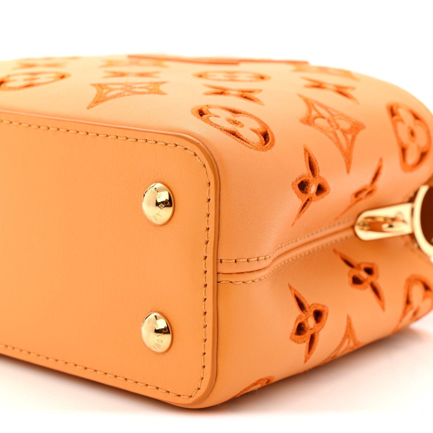 Calfskin LV Broderie Anglaise Mini Capucines Saffron