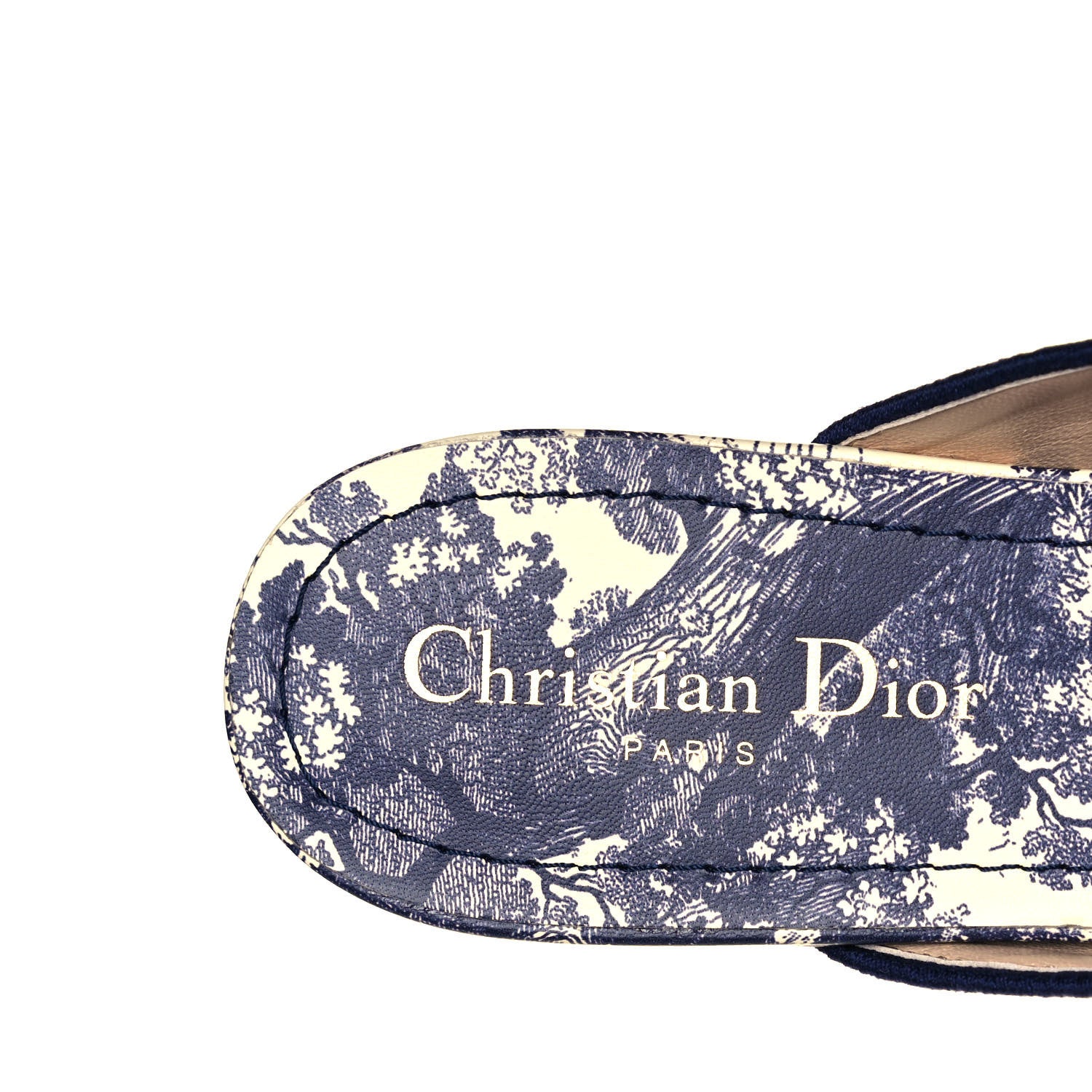 Christian Dior Canvas Cotton Embroidered Dioriviera Mules 40 Blue 7 of 9