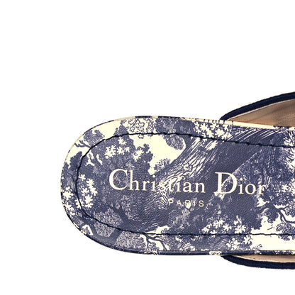 Christian Dior Canvas Cotton Embroidered Dioriviera Mules 40 Blue 7 of 9