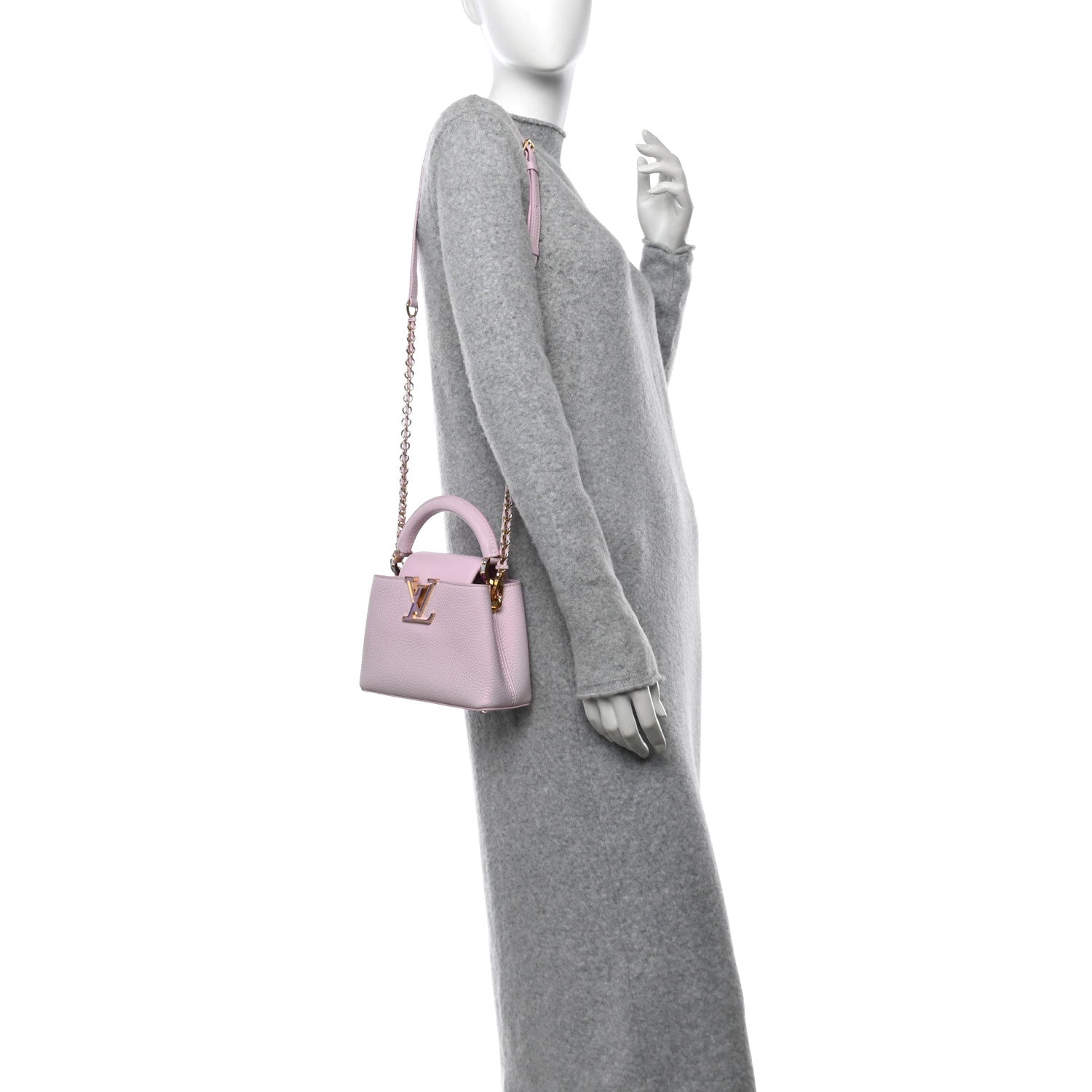 Louis Vuitton Taurillon LV Ski Capucines Mini  Pearly Lilac 3 of 9
