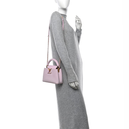 Louis Vuitton Taurillon LV Ski Capucines Mini  Pearly Lilac 3 of 9