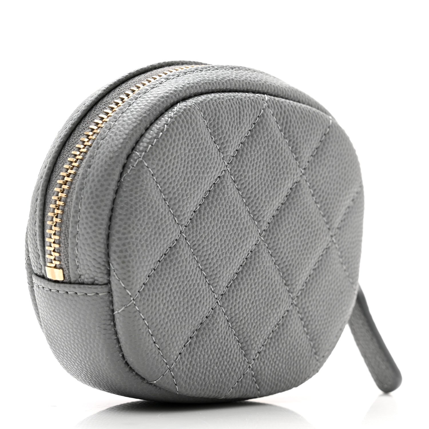 Chanel Caviar Quilted Zip Around Classic Coin Purse Grey 3 of 8