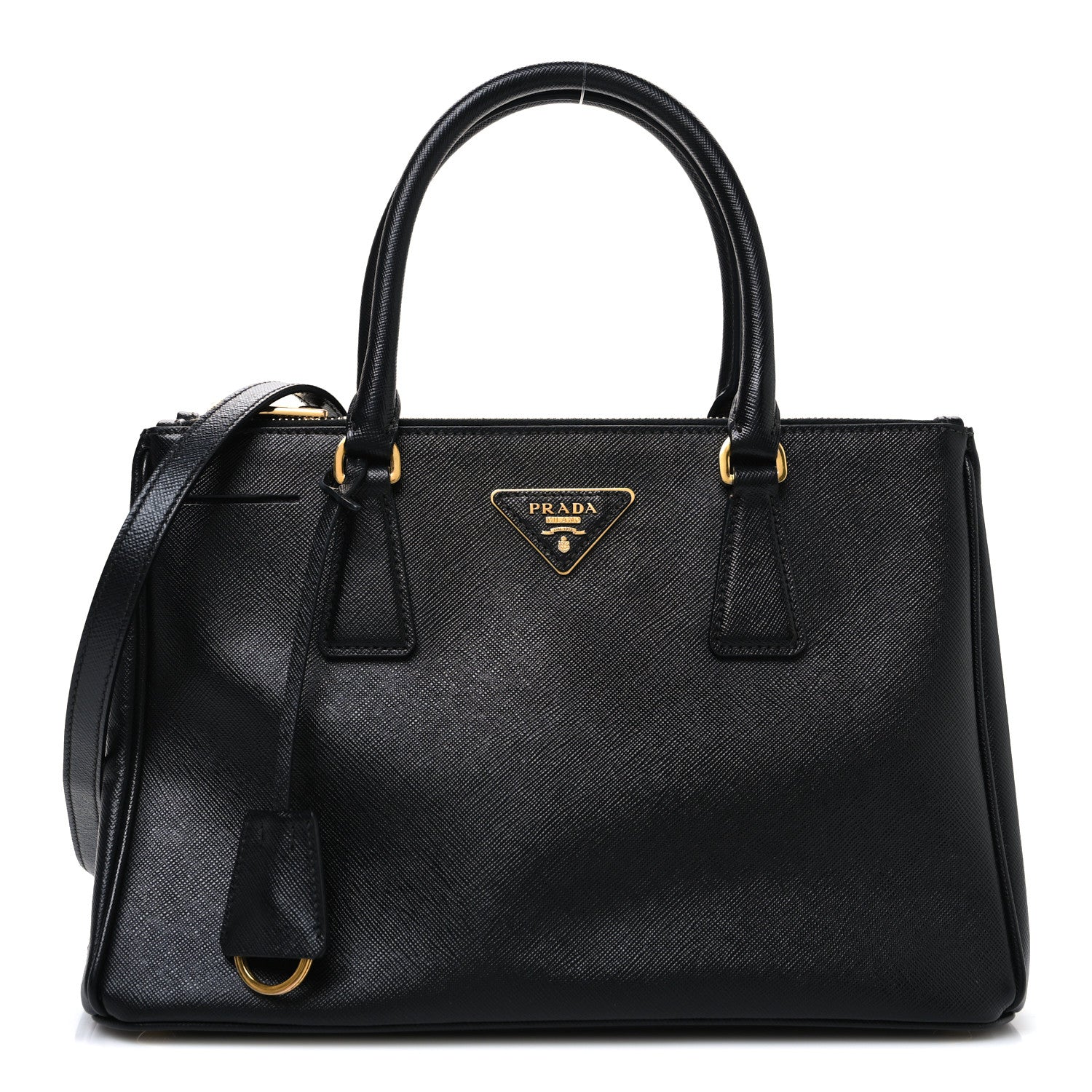 Prada Saffiano Small Galleria Double Zip Tote Black 1 of 11