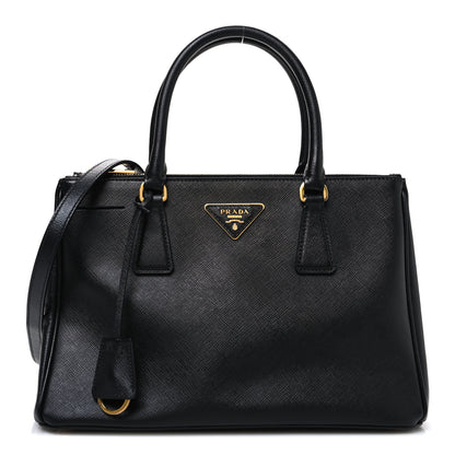 Prada Saffiano Small Galleria Double Zip Tote Black 1 of 11
